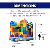 HeroKiddo 12.5'x13' Commercial Bounce House with Blower & Basketball Hoop; Durable 13' Tall Marble Vinyl Inflatable Jumper for Kids and Adults, Rental Quality, Indoor & Outdoor